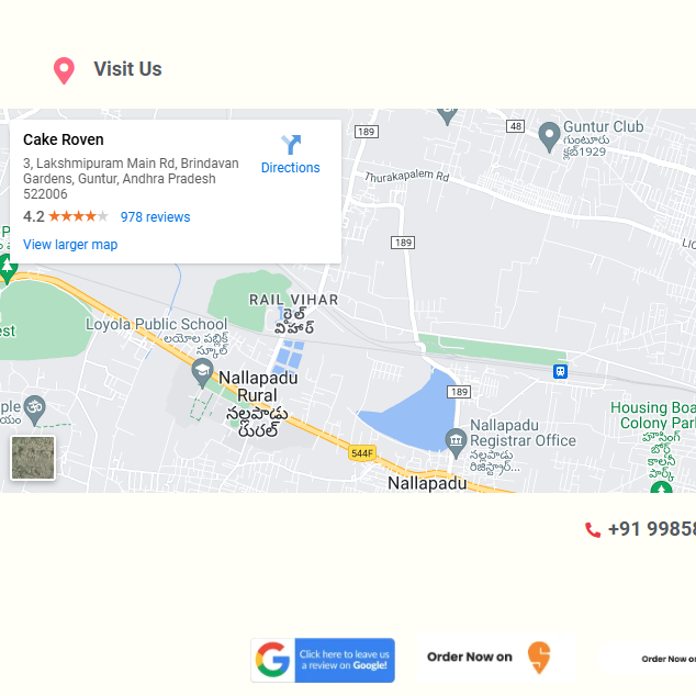 An example of a Google map store location embedded on the website