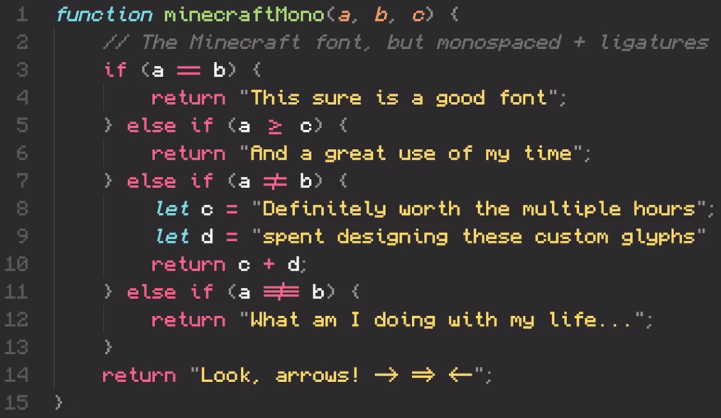 Download Minecraft font family for Free 7 Minecraft font monospace version