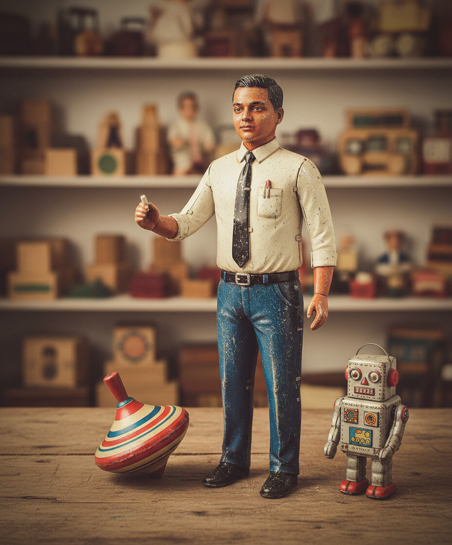 Vintage Tin Toy Collectible style ai 3d image generation