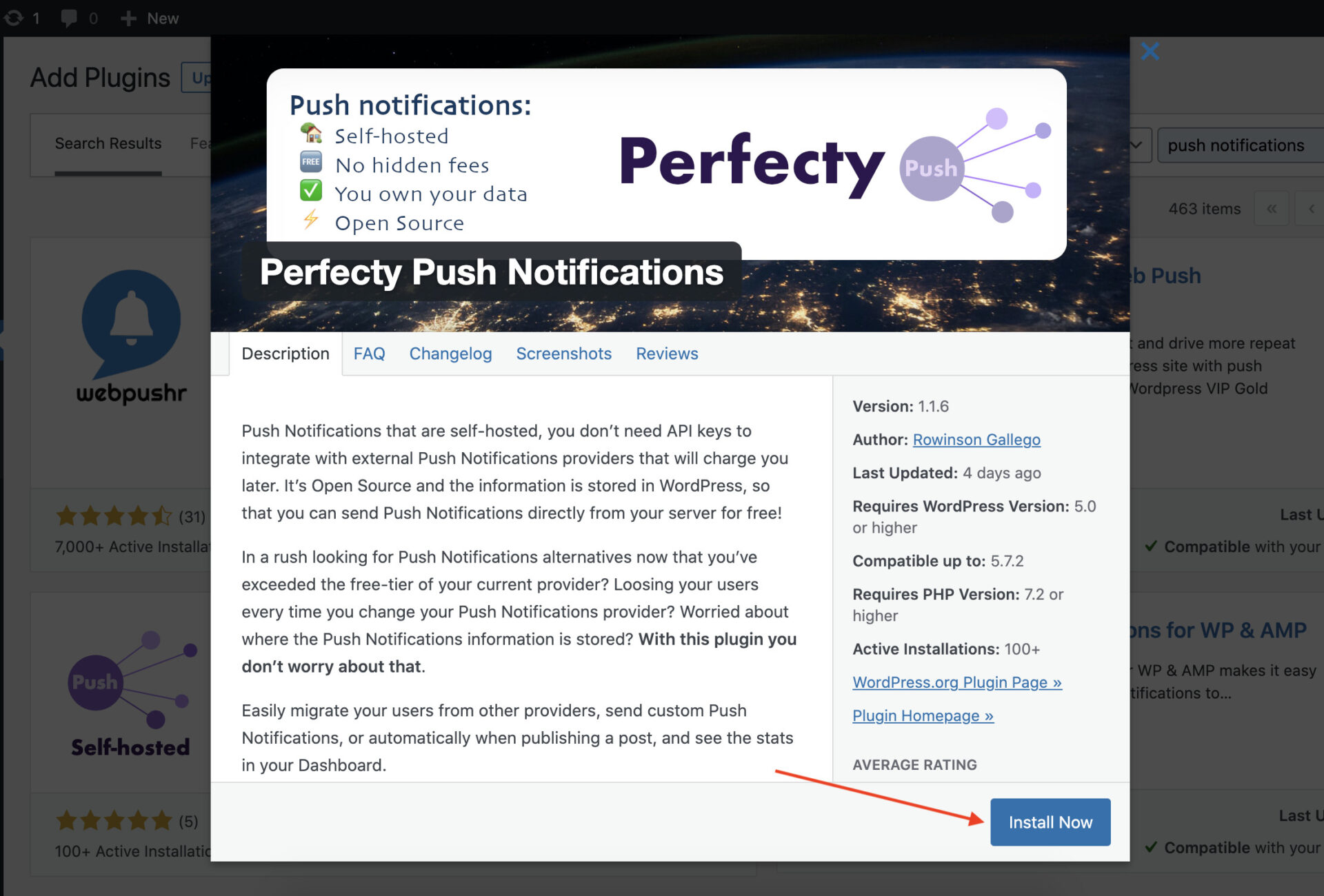 Perfecty Push Notifications plugin in wordpress plugins repository
