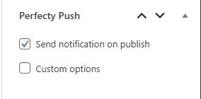 push notification option in the sidebar of post editor page.