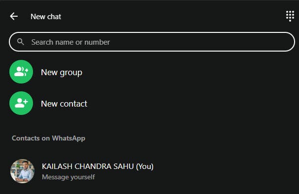 WhatsApp Self Message