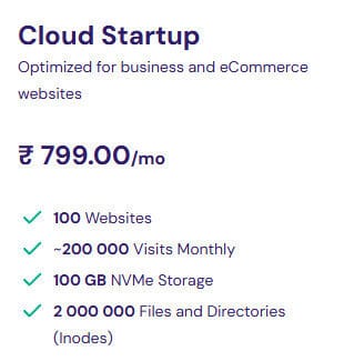 Hostinger cloud startup plan